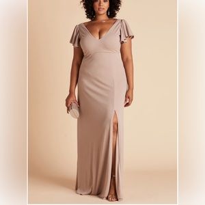 Birdy Grey Hannah Crepe Bridesmaids Dress. Color Taupe. Size 1X. NWOT!